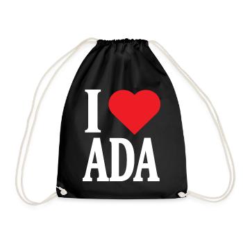 T-shirt I love Ada gift idea t-shirt - Drawstring Bag - black - Front