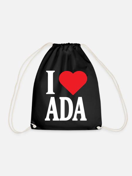 T-shirt I love Ada gift idea t-shirt - Drawstring Bag - black