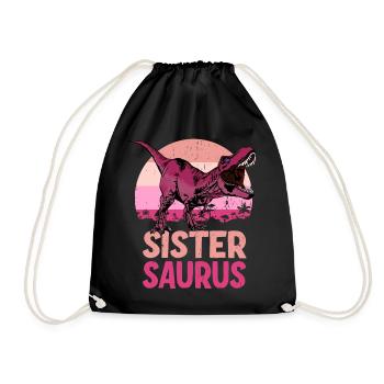 Sister Saurus Sistersaurus Dinosaur Family - Drawstring Bag - black - Front