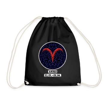 Aries 21.03.-20.04. - Drawstring Bag - black - Front