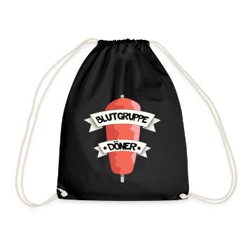 Blutgruppe Döner. Lustig Kebap Kebab Essen fun - Turnbeutel - Schwarz - Vorne