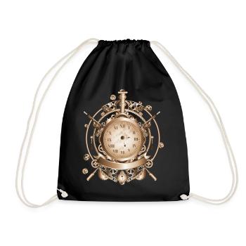 Montre Steampunk au look antique avec engrenages - Sac de sport léger - noir - Devant