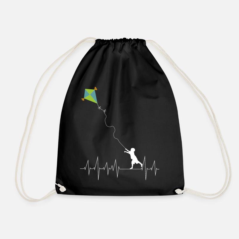 Lenkdrachen Drachen Herzschlag Drachenfliegen - Turnbeutel - Schwarz