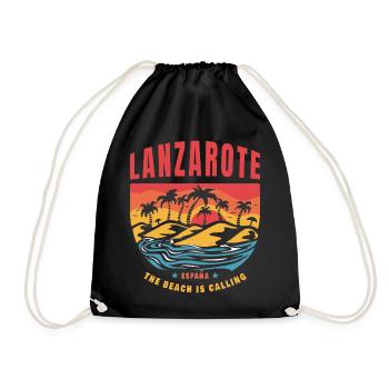Lanzarote Espana Strand Design - Turnbeutel - Schwarz - Vorne