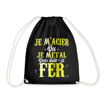 Je m'acier ou je métal que dois-je faire humour - Sac de sport léger - noir - Devant