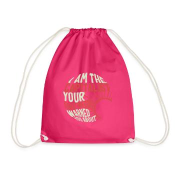 Chemise socialiste, je suis le tee capitaliste, - Sac de sport léger - fuchsia - Devant