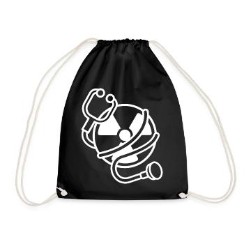 Logo Radiation Manip Radio Radiologist Radiology - Drawstring Bag - black - Front