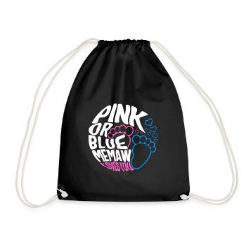 Memaw Shirt, Pink Or Blue Memaw Loves You Baby - Drawstring Bag - black - Front
