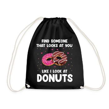 Donuts Love Design - Turnbeutel - Schwarz - Vorne