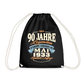 Geburtstag Mai 1933 Mai 1933 geboren 90 Jahre alt - Turnbeutel - Schwarz - Vorne