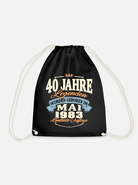 1983Geburtstag Mai 1983 Mai 1983 geboren 40 Jahre - Turnbeutel - Schwarz