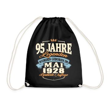 Geburtstag Mai 1928 Mai 1928 geboren 95 Jahre alt - Turnbeutel - Schwarz - Vorne