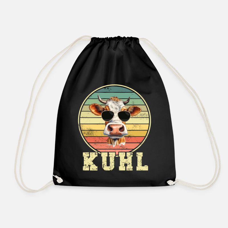 Kuh Kühe - Turnbeutel - Schwarz