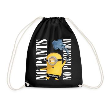 Minions Censored No Pants No Problem - Turnbeutel - Schwarz - Vorne