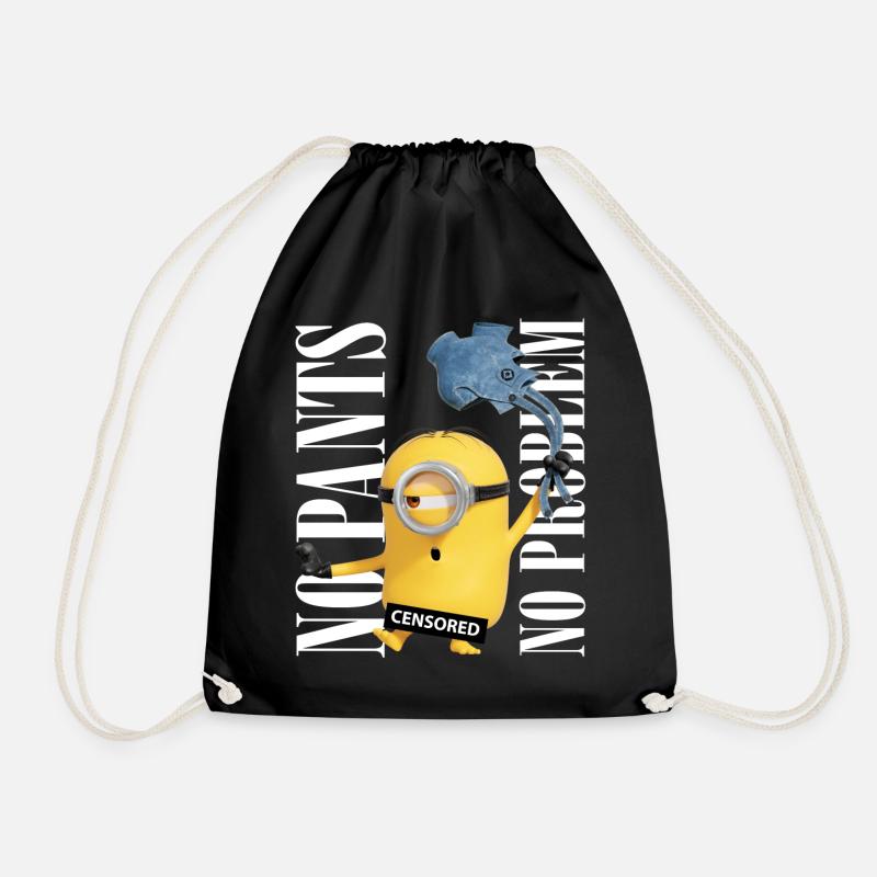 Minions Censored No Pants No Problem - Turnbeutel - Schwarz