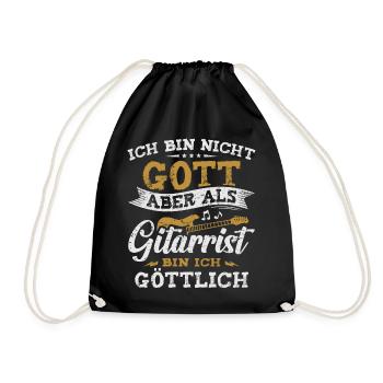 Gitarre Musiker Als Gitarrist Bin Ich Göttlich - Turnbeutel - Schwarz - Vorne