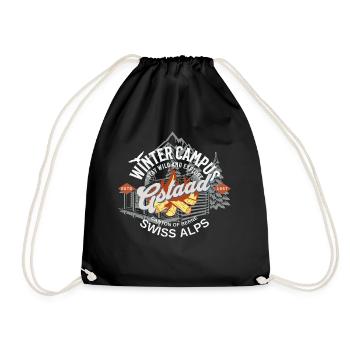 Gstaad winter campus outdoor coul - Drawstring Bag - black - Front