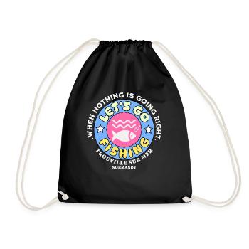 Let's go fishing - Drawstring Bag - black - Front