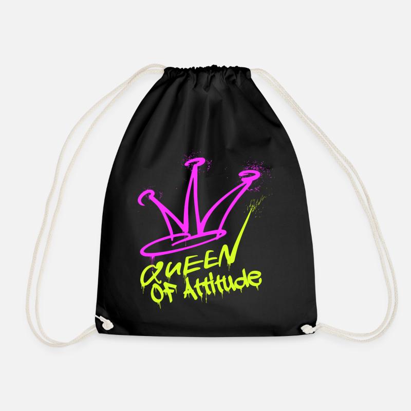 Queen of Attitude - Turnbeutel - Schwarz
