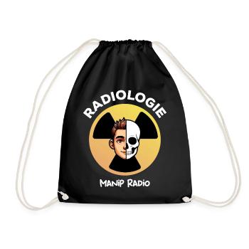 Logo Radioactif pour Manip Radio Humour Radiologie - Sac de sport léger - noir - Devant