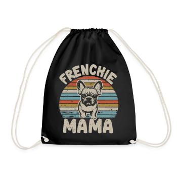 Frenchie Mama Design Classique Rétro - Sac de sport léger - noir - Devant
