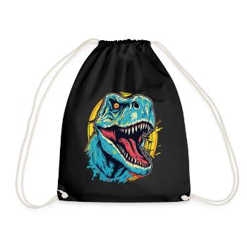 T-Rex Dinosaur Dino Tyrannosaurus Rex Vintage - Drawstring Bag - black - Front