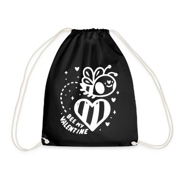 bee my valentine valentinstag liebe partner biene - Turnbeutel - Schwarz - Vorne