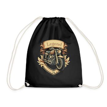 Motorcycle Vintage Retro Men's T-Shirt 1974 - Drawstring Bag - black - Front