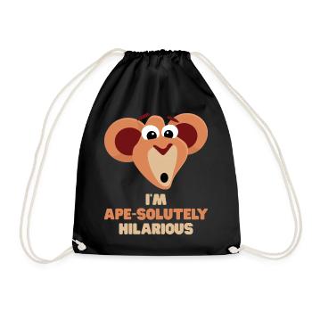 Affe lustig Spruch I'm Ape-solutely Hilarious - Turnbeutel - Schwarz - Vorne