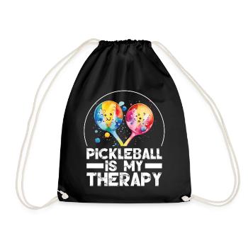 Pickleball is My Therapy - Drawstring Bag - black - Front
