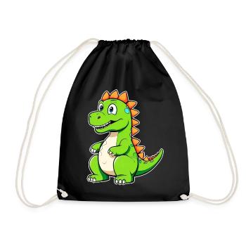 Dinosaure comique mignon - Sac de sport léger - noir - Devant