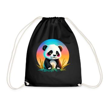 Ein süßes Panda Bär a cute baby Panda Bear - Drawstring Bag - black - Front