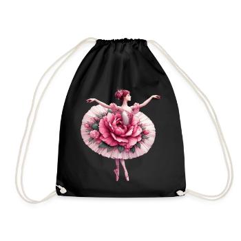 Balletttänzerin mit Tutu - Turnbeutel - Schwarz - Vorne