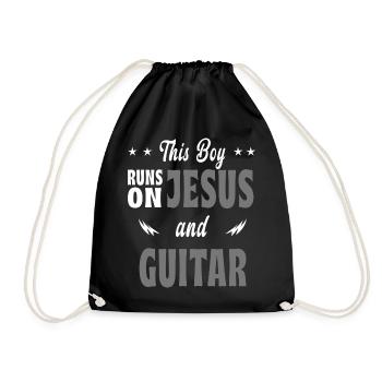 Ce garçon joue de Jésus et de la guitare - Sac de sport léger - noir - Devant