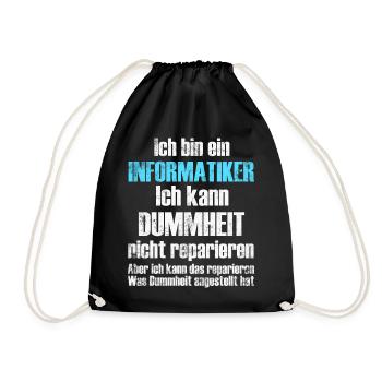 Informatiker Informatik - Turnbeutel - Schwarz - Vorne