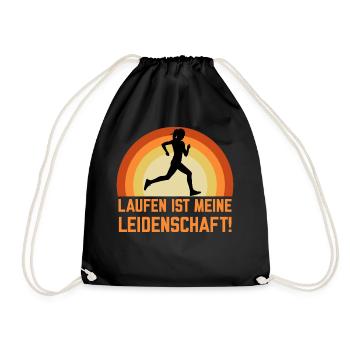 Das Laufen ist meine Leidenschaft Sport der Läufer - Turnbeutel - Schwarz - Vorne