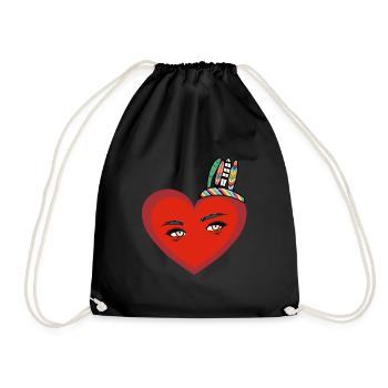 Shaman Heart Heart Shaman Eyes - Drawstring Bag - black - Front