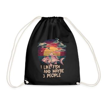 J’aime le poisson et peut-être 3 personnes ermites - Sac de sport léger - noir - Devant