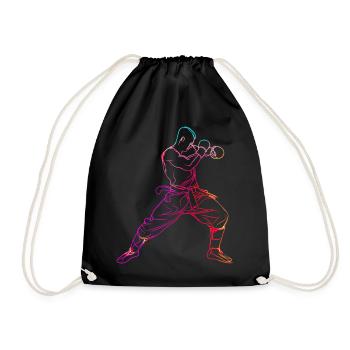 Oldschool Kickboxer - Drawstring Bag - black - Front