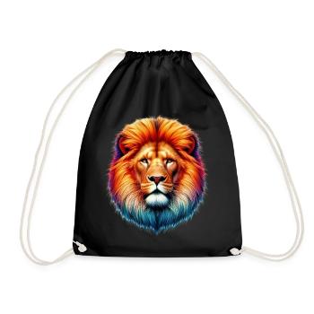 Lion - Drawstring Bag - black - Front