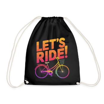 Vibrant Riding Bicycle Design - Drawstring Bag - black - Front