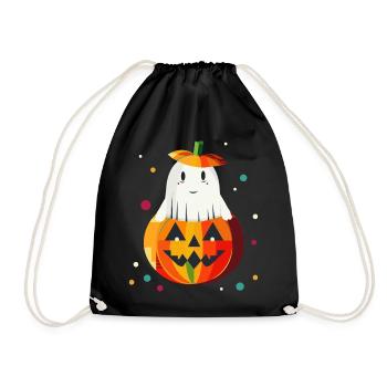 Halloween Pumpkin & Ghost for Happy Halloween - Drawstring Bag - black - Front