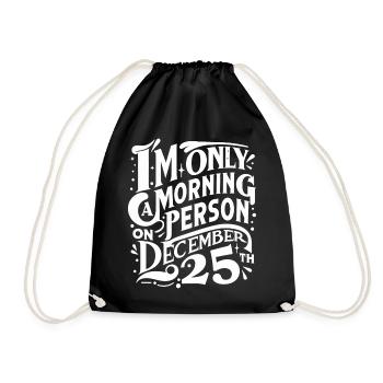 25 décembre blanc - Sac de sport léger - noir - Devant