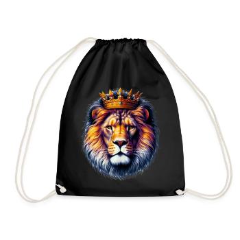 Lion - Drawstring Bag - black - Front