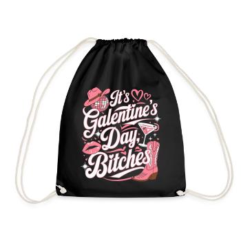 Galentine's Day Funny Party - Drawstring Bag - black - Front