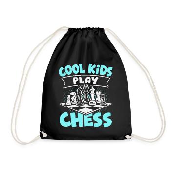 Chess Player Cool Kids Play Chess - Drawstring Bag - black - Front