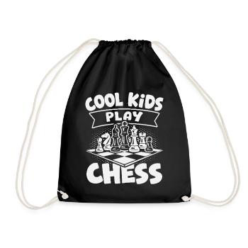 Chess Player Cool Kids Play Chess - Drawstring Bag - black - Front