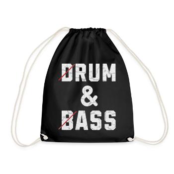 Drum and bass - rum and ass - Drawstring Bag - black - Front