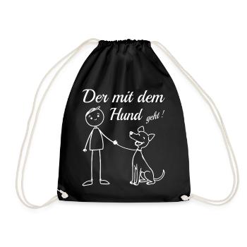Qui va avec le chien ! - Sac de sport léger - noir - Devant