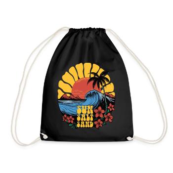Sun, Salt, Sand! Beach Shirt! - Drawstring Bag - black - Front